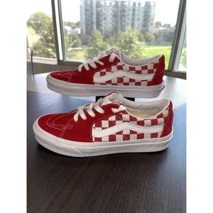 Size 6.5 - VANS Old Skool Red Checkerboard 2017